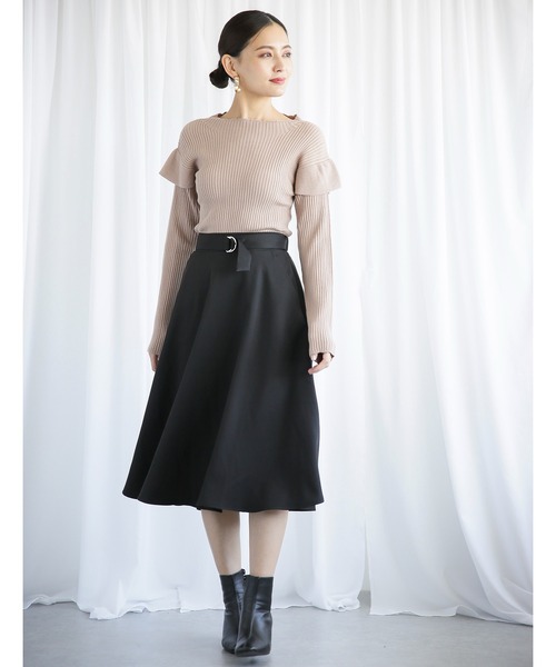 ENNEA(エンネア)の「【2021AW】肩フリルデザイン・抗ピリングモダールヤーン12Gリブニット(ニット/セーター・レディース・ベージュ/レッド/ブルー/キャメル・M)」の21枚目の写真