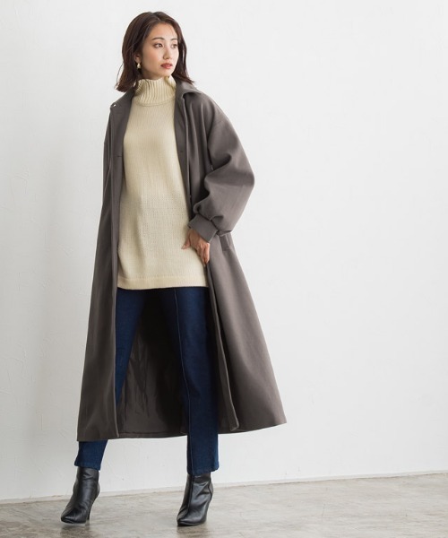 Pierrot(ピエロ)の「バックタックステンカラーコート(ステンカラーコート・レディース・アイボリー/モカ・M/L)」の18枚目の写真