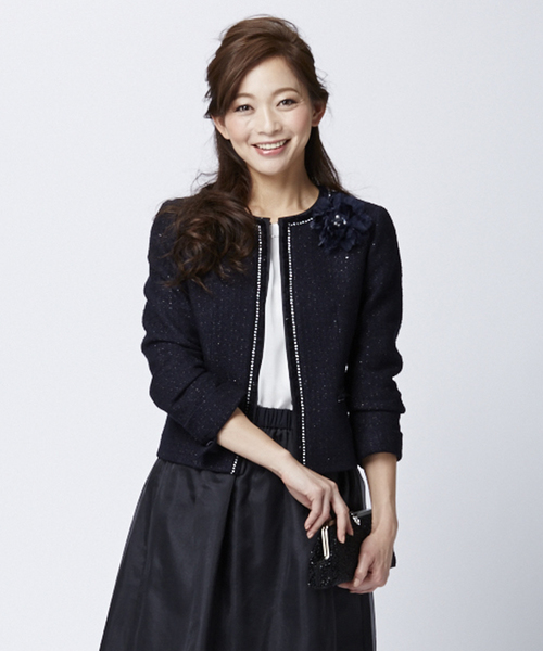 23区（ニジュウサンク）の「ライトシャインツイード ノーカラー