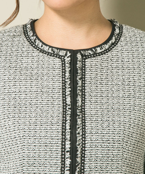 23区（ニジュウサンク）の「ライトシャインツイード ノーカラー