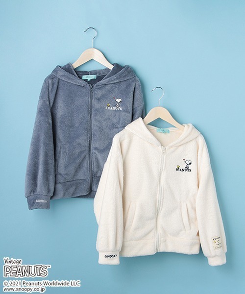 Lindsay（リンジィ）の「【PEANUTSコラボ】もふもふジップパーカ（パーカー・キッズ・アイボリー・L/S/M）」の11枚目の写真