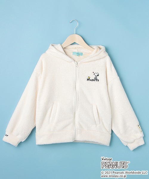 Lindsay（リンジィ）の「【PEANUTSコラボ】もふもふジップパーカ（パーカー・キッズ・アイボリー・L/S/M）」の14枚目の写真