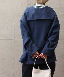 PAR ICI KLASSISK | 京都染めリネン 綾織りセーラーブラウス(シャツ/ブラウス)