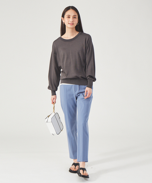 qualite（カリテ）の「2WAYブライトニットプルオーバー（ニット/セーター・レディース・アイボリー/ベージュ/グリーン/チャコールグレー・フリー）」の8枚目の写真