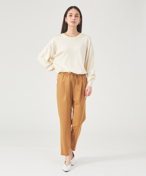 qualite（カリテ）の「2WAYブライトニットプルオーバー（ニット/セーター・レディース・アイボリー/ベージュ/グリーン/チャコールグレー・フリー）」の9枚目の写真