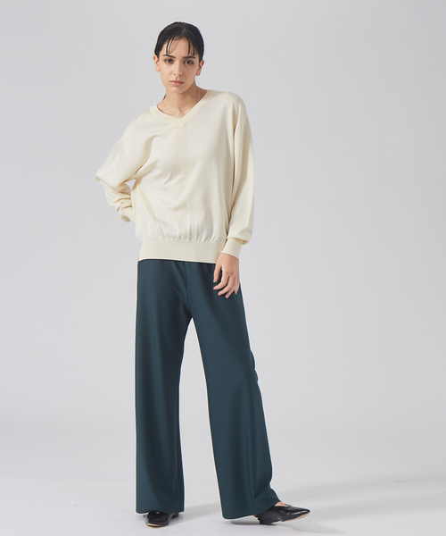 qualite（カリテ）の「2WAYブライトニットプルオーバー（ニット/セーター・レディース・アイボリー/ベージュ/グリーン/チャコールグレー・フリー）」の10枚目の写真