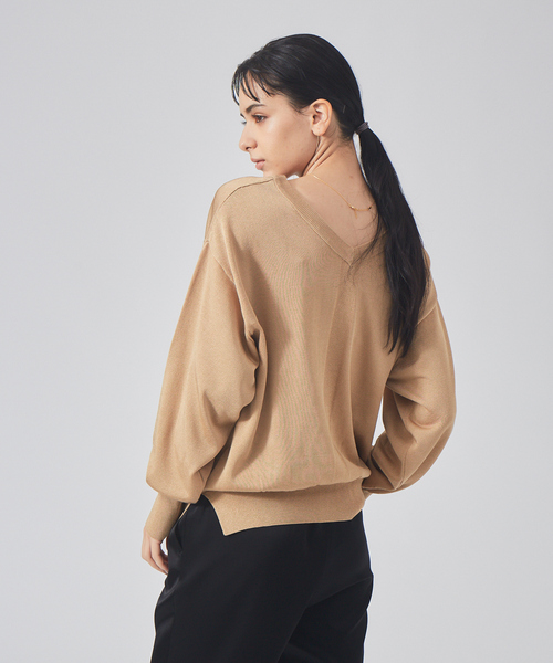 qualite（カリテ）の「2WAYブライトニットプルオーバー（ニット/セーター・レディース・アイボリー/ベージュ/グリーン/チャコールグレー・フリー）」の15枚目の写真