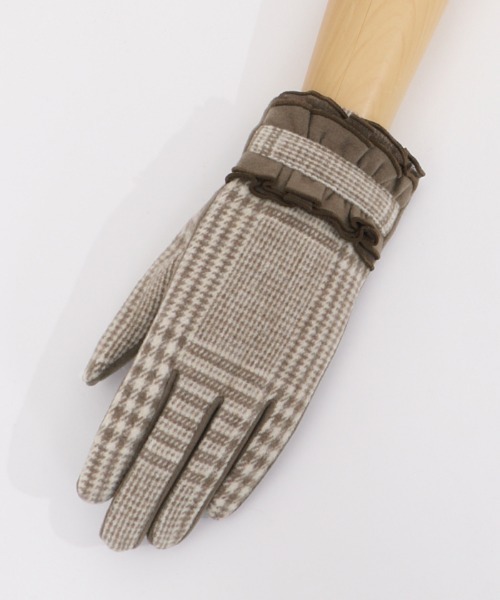 axes femme(アクシーズファム)の「チェック柄抗ウイルス手袋(手袋・レディース・ピンク/ブラウン/グレー・MEDIUM)」の22枚目の写真