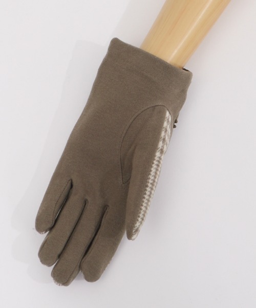 axes femme(アクシーズファム)の「チェック柄抗ウイルス手袋(手袋・レディース・ピンク/ブラウン/グレー・MEDIUM)」の7枚目の写真