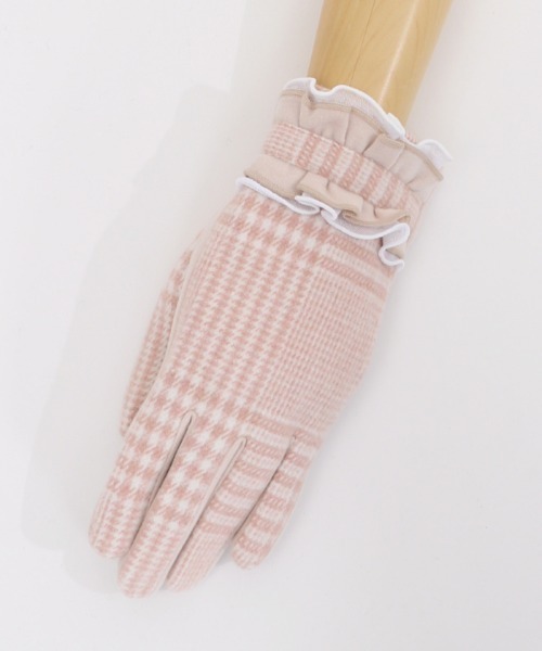 axes femme(アクシーズファム)の「チェック柄抗ウイルス手袋(手袋・レディース・ピンク/ブラウン/グレー・MEDIUM)」の11枚目の写真
