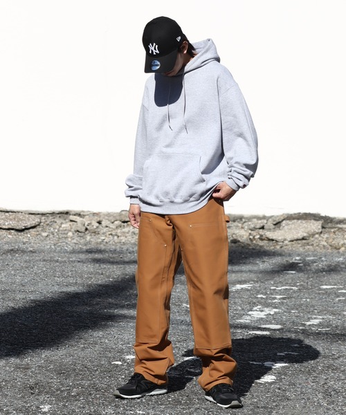 【762】カーハートRelaxedfit　革パッチ　極太　状態良好色落良好W40 Carhartt 【Made in USA 】デニムショーツ W42 革パッチ 状態