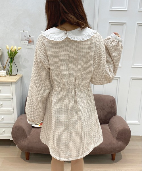 apres jour（アプレジュール）の「フリル襟ツイードワンピース【ZOZOTOWN限定アイテム】（ワンピース・レディース・ベージュ/ブラック系その他・X-LARGE/フリー）」の16枚目の写真