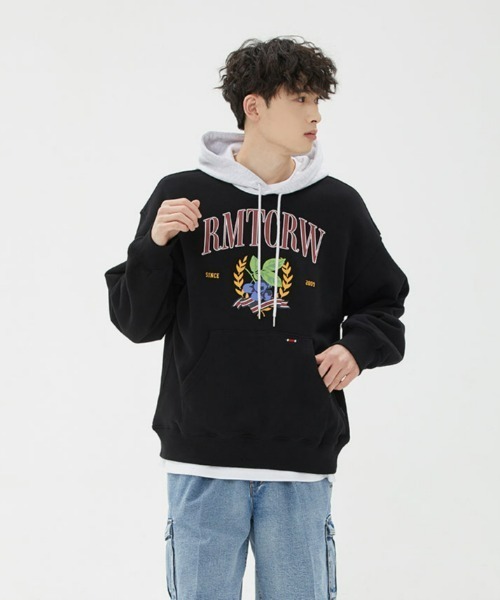 ROMANTIC CROWN（ロマンティッククラウン）の「ROMANTIC CROWN(ロマンティッククラウン)/GARDENING BERRY LAYERED HOODIE/ガーデニング ベリー レイヤード フーディー（パーカー・レディース・ブラック/ライトグレー/グリーン・M/L/XL）」の22枚目の写真