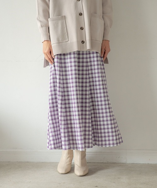LEPSIM(レプシィム)の「ギンガムマーメイドスカート 260527(スカート・レディース・パープル/ブラック/イエロー/グリーン/パープル系その他・MEDIUM/LARGE)」の1枚目の写真