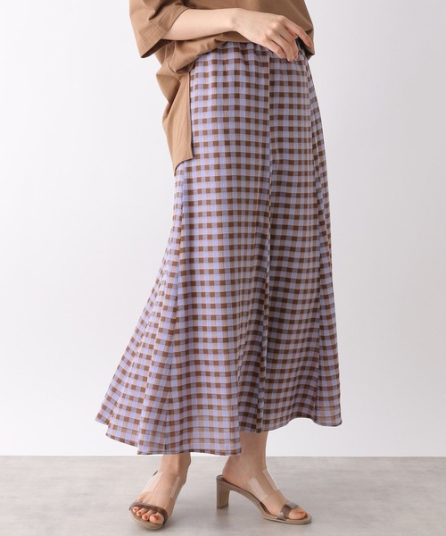 LEPSIM(レプシィム)の「ギンガムマーメイドスカート 260527(スカート・レディース・パープル/ブラック/イエロー/グリーン/パープル系その他・MEDIUM/LARGE)」の4枚目の写真