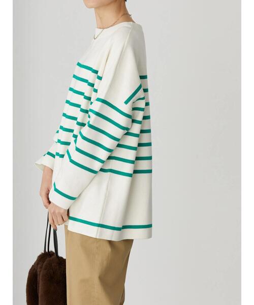 AMERICAN HOLIC(アメリカンホリック)の「パネルボーダーニットプルオーバー(ニット/セーター・レディース・ブルー/グリーン・M/L)」の3枚目の写真