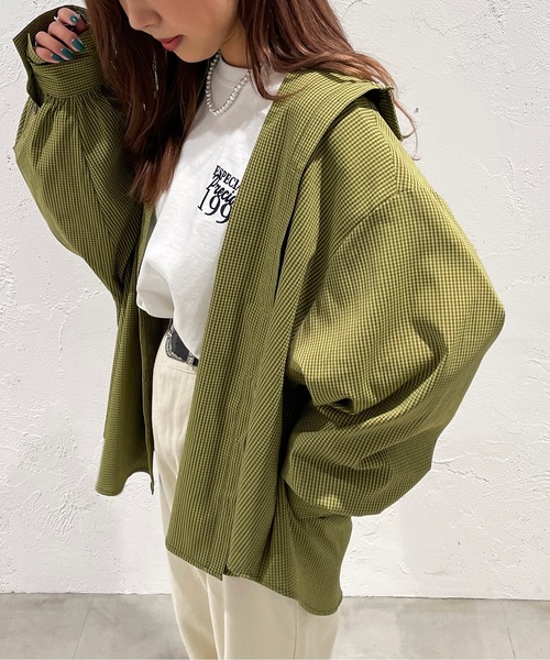 apres jour mignon(アプレジュールミニョン)の「ギンガムチェックシャツ【ZOZOTOWN限定アイテム】(シャツ/ブラウス・レディース・ブルー系その他/ブラック系その他/グリーン系その他・X-LARGE/フリー)」の2枚目の写真