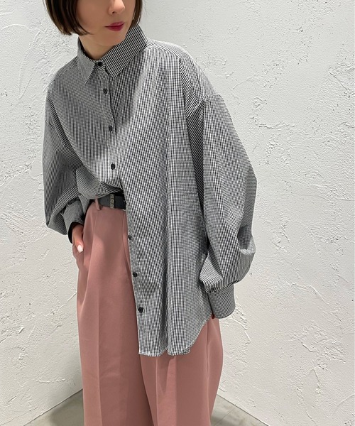 apres jour mignon(アプレジュールミニョン)の「ギンガムチェックシャツ【ZOZOTOWN限定アイテム】(シャツ/ブラウス・レディース・ブルー系その他/ブラック系その他/グリーン系その他・X-LARGE/フリー)」の4枚目の写真