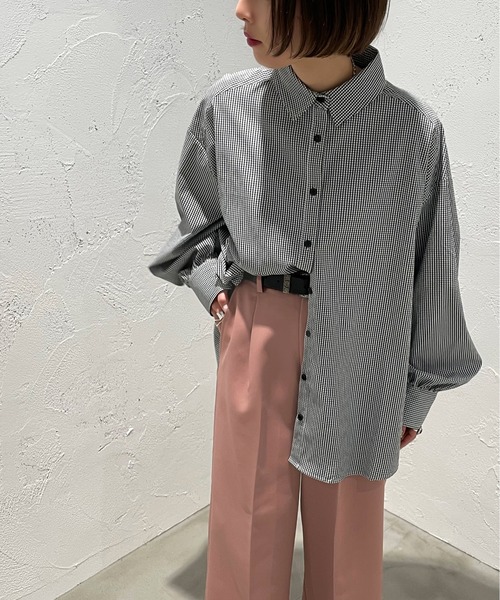 apres jour mignon(アプレジュールミニョン)の「ギンガムチェックシャツ【ZOZOTOWN限定アイテム】(シャツ/ブラウス・レディース・ブルー系その他/ブラック系その他/グリーン系その他・X-LARGE/フリー)」の5枚目の写真