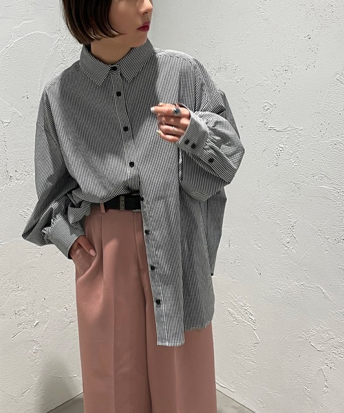 apres jour mignon(アプレジュールミニョン)の「ギンガムチェックシャツ【ZOZOTOWN限定アイテム】(シャツ/ブラウス・レディース・ブルー系その他/ブラック系その他/グリーン系その他・X-LARGE/フリー)」の6枚目の写真