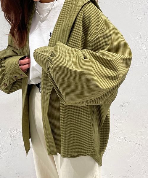 apres jour mignon(アプレジュールミニョン)の「ギンガムチェックシャツ【ZOZOTOWN限定アイテム】(シャツ/ブラウス・レディース・ブルー系その他/ブラック系その他/グリーン系その他・X-LARGE/フリー)」の10枚目の写真