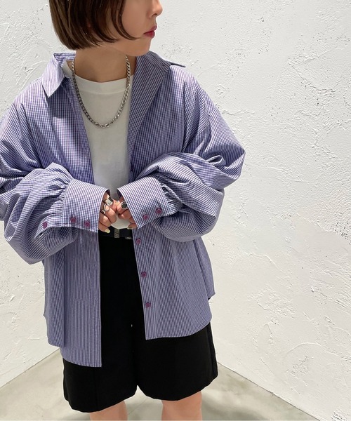 apres jour mignon(アプレジュールミニョン)の「ギンガムチェックシャツ【ZOZOTOWN限定アイテム】(シャツ/ブラウス・レディース・ブルー系その他/ブラック系その他/グリーン系その他・X-LARGE/フリー)」の16枚目の写真