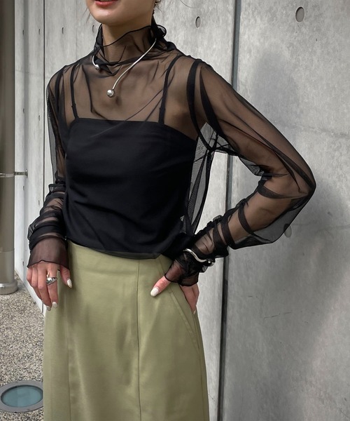 &g'aime(アンジェム)の「【&g'aime】ハイネックシアータートル(Tシャツ/カットソー・レディース・ホワイト/ブラック/ベージュ・FREE)」の16枚目の写真