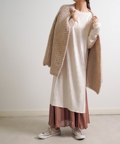 Crisp（クリスプ）の「ボリュームニットカーディガン（カーディガン/ボレロ・レディース・ベージュ/グリーン・FREE）」の19枚目の写真