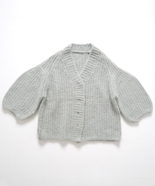 Crisp（クリスプ）の「ボリュームニットカーディガン（カーディガン/ボレロ・レディース・ベージュ/グリーン・FREE）」の6枚目の写真