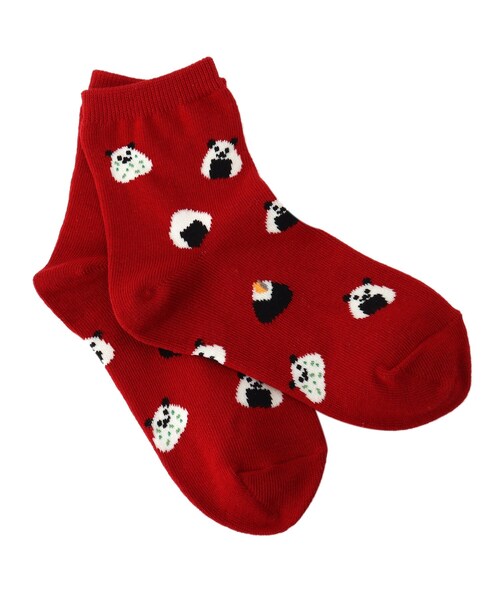 SHOO・LA・RUE（シューラルー）の「◆フード総柄ショート丈ソックス（ソックス/靴下・キッズ・アイボリー系3/ブルー系8/ワイン系5・56/53）」の3枚目の写真