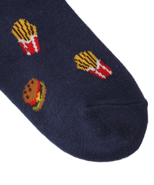 SHOO・LA・RUE（シューラルー）の「◆フード総柄ショート丈ソックス（ソックス/靴下・キッズ・アイボリー系3/ブルー系8/ワイン系5・56/53）」の5枚目の写真