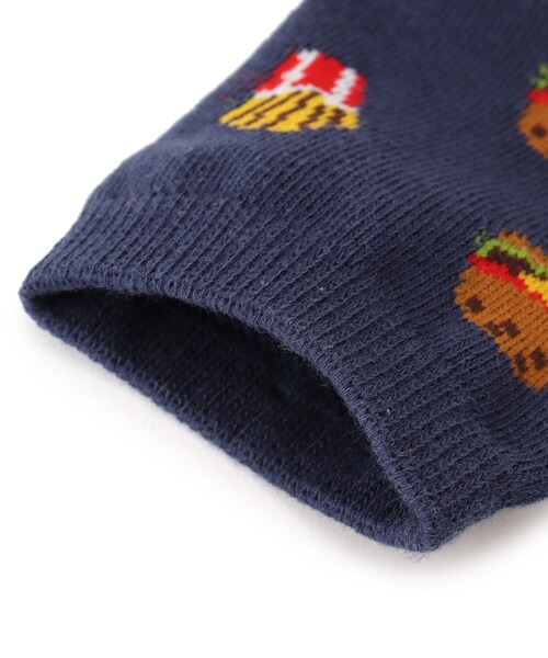 SHOO・LA・RUE（シューラルー）の「◆フード総柄ショート丈ソックス（ソックス/靴下・キッズ・アイボリー系3/ブルー系8/ワイン系5・56/53）」の8枚目の写真