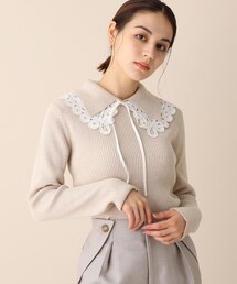 OPAQUE.CLIP | レイヤードカラーデザインリブニット(ニット/セーター)