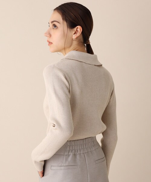 OPAQUE.CLIP（オペークドットクリップ）の「◆レイヤードカラーデザインリブニット（ニット/セーター・レディース・グレー/オフホワイト/グリーン・38）」の20枚目の写真