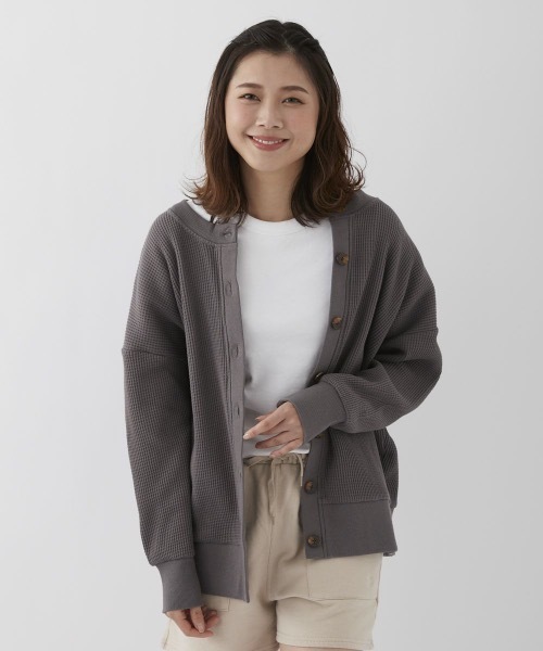 カーディガン WAVE CARRENT CARDIGAN カーディガン レディース カタアゼVネックカーディガン