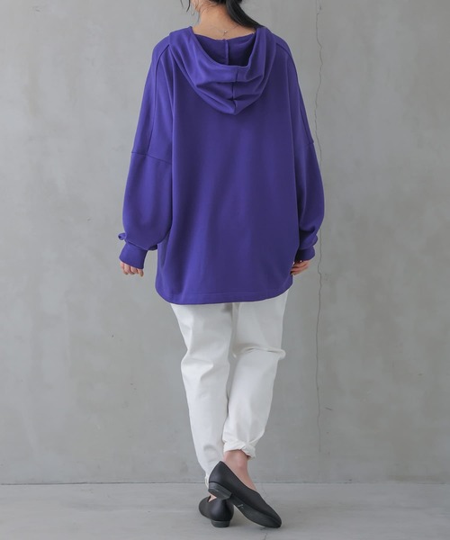 osharewalker（オシャレウォーカー）の「【廃盤】『ゆるラフ裏毛パーカー』（パーカー・レディース・ブラック/ベージュ/ネイビー/レッド/ラベンダー/ライトカーキ/ロイヤルブルー・FREE）」の8枚目の写真