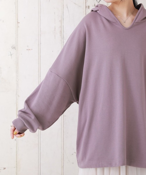 osharewalker（オシャレウォーカー）の「【廃盤】『ゆるラフ裏毛パーカー』（パーカー・レディース・ブラック/ベージュ/ネイビー/レッド/ラベンダー/ライトカーキ/ロイヤルブルー・FREE）」の14枚目の写真