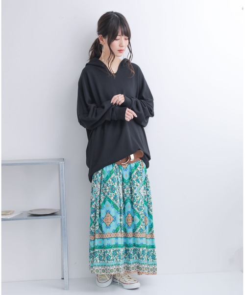 osharewalker（オシャレウォーカー）の「【廃盤】『ゆるラフ裏毛パーカー』（パーカー・レディース・ブラック/ベージュ/ネイビー/レッド/ラベンダー/ライトカーキ/ロイヤルブルー・FREE）」の10枚目の写真