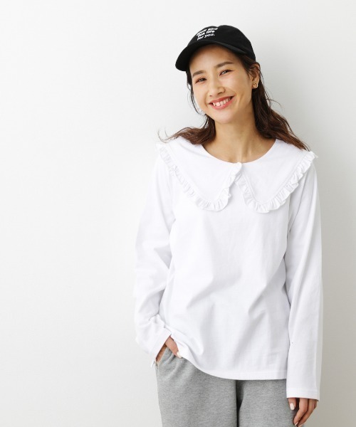 RODEO CROWNS WIDE BOWL(ロデオクラウンズワイドボウル)の「ビッグカラートップス(Tシャツ/カットソー・レディース・ホワイト/ブラック/ブルー系その他・FREE)」の1枚目の写真