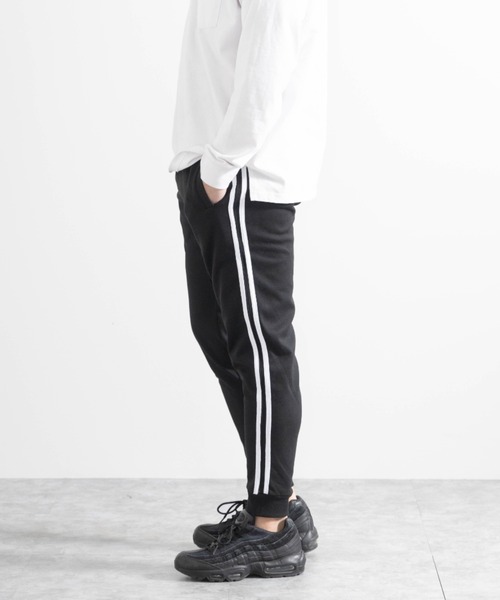 SKKONE(スコーネ)の「T/Cポンチ サイドライン スウェットジョガーパンツ(スウェットパンツ・メンズ・杢グレー/その他1/ブラック・M/L/S/LL)」の16枚目の写真