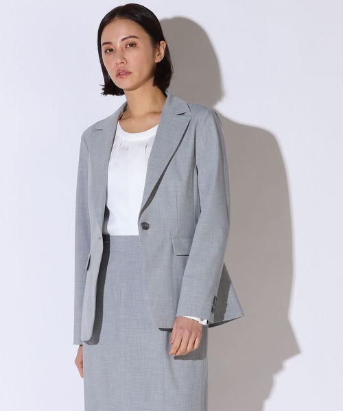 LAUTREAMONT（ロートレアモン）の「プリシカル ベーシックジャケット≪洗濯機で洗える/セットアップ対応≫（テーラードジャケット・レディース・ネイビー/グレー・11号/9号/7号）」の4枚目の写真