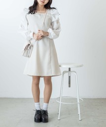WEGO（ウィゴー）の「WEGO/バックリボンパフスリーブワンピ（ワンピース）」