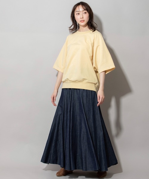 Munich（ミューニック）の「コットンライトインレーワイドTシャツ（Tシャツ/カットソー・レディース・ホワイト/ブラック/カーキ/ピンク/イエロー・FREE）」の19枚目の写真