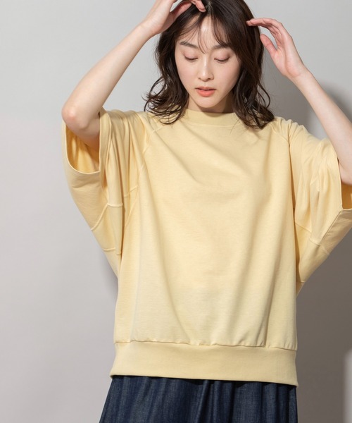 Munich（ミューニック）の「コットンライトインレーワイドTシャツ（Tシャツ/カットソー・レディース・ホワイト/ブラック/カーキ/ピンク/イエロー・FREE）」の22枚目の写真