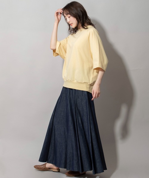 Munich（ミューニック）の「コットンライトインレーワイドTシャツ（Tシャツ/カットソー・レディース・ホワイト/ブラック/カーキ/ピンク/イエロー・FREE）」の20枚目の写真