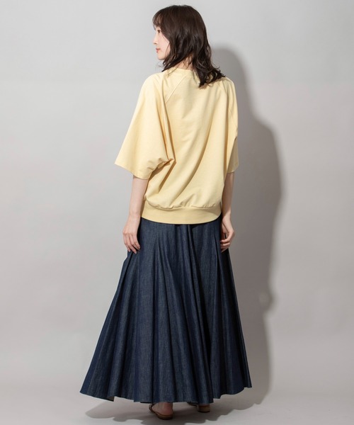 Munich（ミューニック）の「コットンライトインレーワイドTシャツ（Tシャツ/カットソー・レディース・ホワイト/ブラック/カーキ/ピンク/イエロー・FREE）」の21枚目の写真