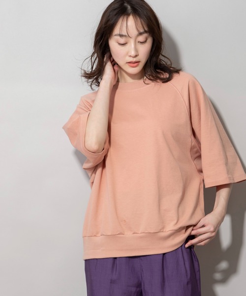 Munich（ミューニック）の「コットンライトインレーワイドTシャツ（Tシャツ/カットソー・レディース・ホワイト/ブラック/カーキ/ピンク/イエロー・FREE）」の11枚目の写真