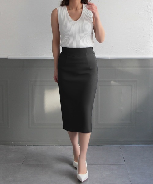 Julia Boutique（ジュリアブティック）の「ミディアム丈・コルセット風タイトスカート/22041（スカート・レディース・ブラック/ライトベージュ/ピンク/ブルー/ベージュ・MEDIUM）」の22枚目の写真