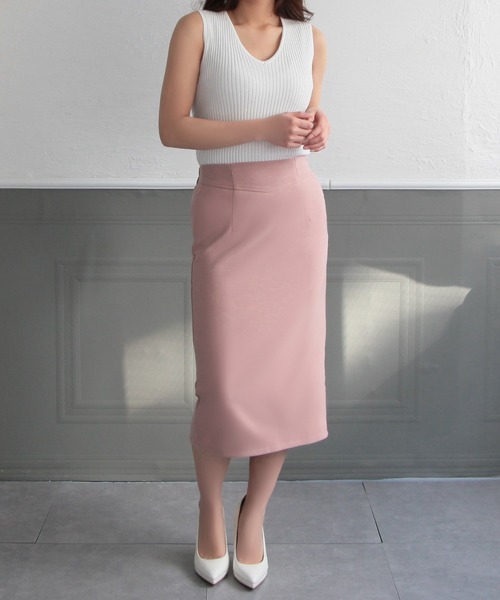 Julia Boutique（ジュリアブティック）の「ミディアム丈・コルセット風タイトスカート/22041（スカート・レディース・ブラック/ライトベージュ/ピンク/ブルー/ベージュ・MEDIUM）」の9枚目の写真