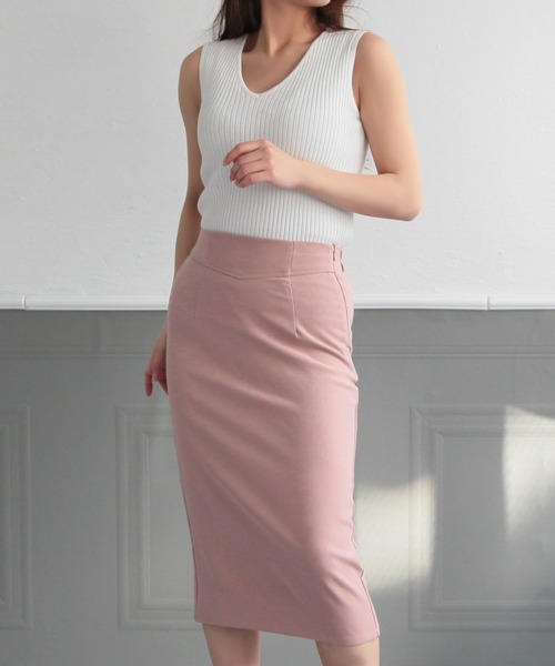 Julia Boutique（ジュリアブティック）の「ミディアム丈・コルセット風タイトスカート/22041（スカート・レディース・ブラック/ライトベージュ/ピンク/ブルー/ベージュ・MEDIUM）」の10枚目の写真